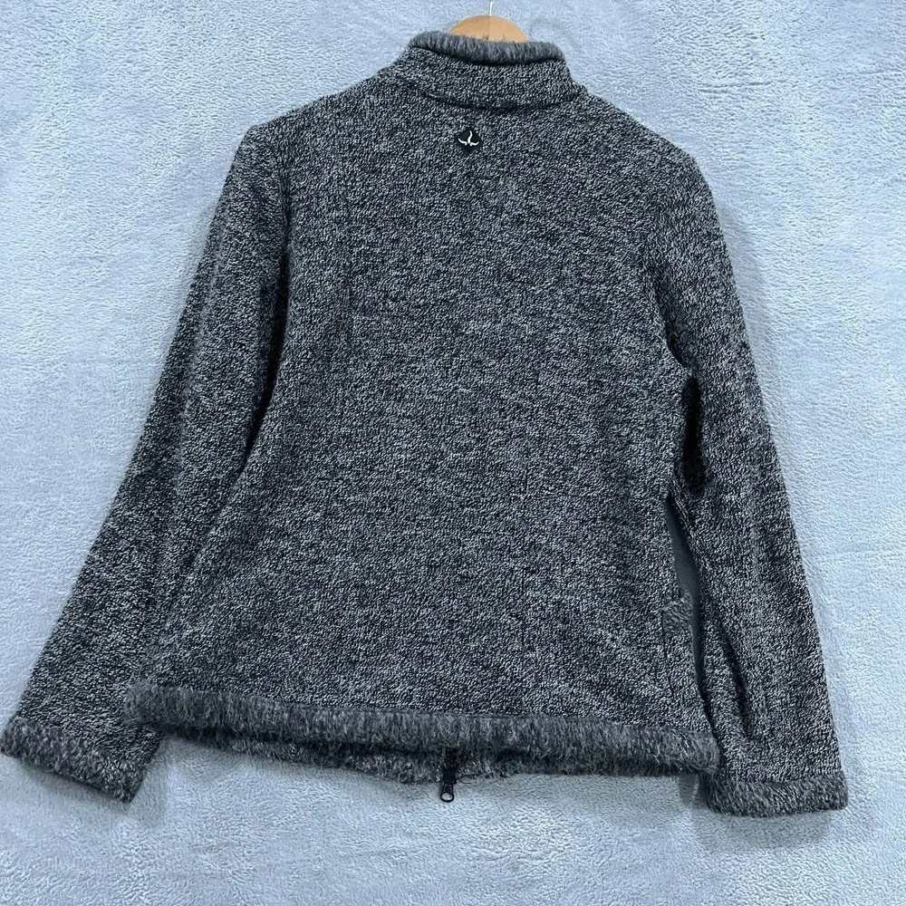 Vintage PrAna Jacket Women Medium Fleece Gray Outdoors USA Cottage Barn Full Zip